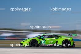 11 GRT Grasser Racing Team, Lamborghini Huracan GT3, Rolf Ineichen, Mirko Bortolotti. 6-07.01.2018 IMSA Weathertech Series ROAR 24 Hrs of Daytona Testing, Daytona International Speedway