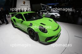Porsche 911 GT3 RS 06-07.03.2018. Geneva International Motor Show, Geneva, Switzerland.
