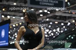 Stand Girl 06-07.03.2018. Geneva International Motor Show, Geneva, Switzerland.