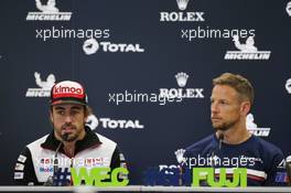 (L to R): Fernando Alonso (ESP) Toyota Gazoo Racing with Jenson Button (GBR) SMP Racing. 12.10.2018. FIA World Endurance Championship, Round 4, Six Hours of Fuji, Fuji, Japan, Friday.