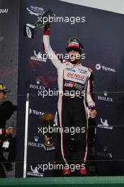 Fernando Alonso (ESP) Toyota Gazoo Racing celebrates his second position on the podium. 18.11.2018. FIA World Endurance Championship, Round 5, Six Hours of Shanghai, Shanghai, China, Sunday.