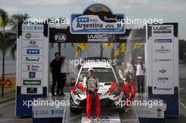 Ott Tanak (EAU)-Martin Jarveoja (EST) TOYOTA YARIS WRC , TOYOTA GAZOO RACING WRT race winner 26-29.04.2018. FIA World Rally Championship, Rd 5, Rally Argentina, Villa Carlos Paz, Argentina.