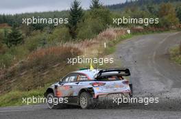Hayden Paddon (NZL) - Sebastian Marshall (GBR) Hyundai i20 Coupe WRC, Hyundai Shell Mobil WRT 04-07.10.2018. FIA World Rally Championship, Rd 11, Wales Rally GB, Deeside, Great Britain.