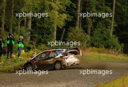 Shakedown, Jari-Matti Latvala (FIN)-Miikka Anttila (FIN) Toyota Yaris WRC, Toyota Gazoo Racing WRT 04-07.10.2018. FIA World Rally Championship, Rd 11, Wales Rally GB, Deeside, Great Britain.