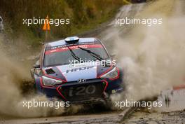  Jari Pekka Huttunen (FIN) - Antti Juhani Linnaketo (FIN) Hyundai i20 R5, HYUNDAI MOTORSPORT 04-07.10.2018. FIA World Rally Championship, Rd 11, Wales Rally GB, Deeside, Great Britain.