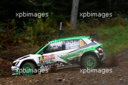 Shakedown, Kalle Rovanpera (FIN) - Jonne Halttunen (FIN) Skoda Fabia R5 RC2, SKODA Motorsport 04-07.10.2018. FIA World Rally Championship, Rd 11, Wales Rally GB, Deeside, Great Britain.
