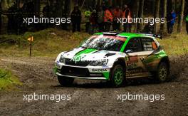 Shakedown, Kalle Rovanpera (FIN) - Jonne Halttunen (FIN) Skoda Fabia R5 RC2, SKODA Motorsport 04-07.10.2018. FIA World Rally Championship, Rd 11, Wales Rally GB, Deeside, Great Britain.