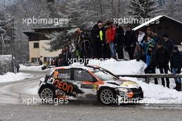 Olivier Burri (CHE) - Anderson Levratti (FRA) Skoda fabia RC2 R5 25-28.01.2018 FIA World Rally Championship 2018, Rd 1, Rally Monte Carlo, Monaco, Monte Carlo