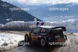 Elfyn Evans (GBR)-Daniel Barritt (GBR) Ford Fiesta WRC, Mâ€Sport World Rally Team 25-28.01.2018 FIA World Rally Championship 2018, Rd 1, Rally Monte Carlo, Monaco, Monte Carlo