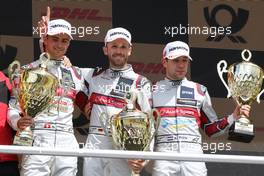 Rene Rast (GER) (Audi Sport Team Rosberg - Audi RS5 DTM) , Nico Müller (SUI) (Audi Sport Team Abt Spoprtsline - Audi RS5 DTM) und Robin Frijns (NL) (Audi Sport Team Abt Sportsline - Audi RS5 DTM) 05.05.2019, DTM Round 1, Hockenheimring, Germany, Sunday.