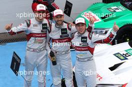 Rene Rast (GER) (Audi Sport Team Rosberg - Audi RS5 DTM) ,Nico Müller (SUI) (Audi Sport Team Abt Spoprtsline - Audi RS5 DTM) und Robin Frijns (NL) (Audi Sport Team Abt Sportsline - Audi RS5 DTM 05.05.2019, DTM Round 1, Hockenheimring, Germany, Sunday.