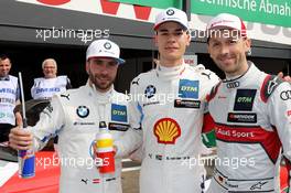 Philipp Eng (AUT) (BMW Team RMR - BMW M4 DTM) , Sheldon van der Linde (NLD) (BMW Team RBM - BMW M4 DTM)  und Rene Rast (GER) (Audi Sport Team Rosberg - Audi RS5 DTM)  19.05.2019, DTM Round 2, Zolder, Belgium, Sunday.