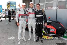 Loic Duval (FRA) (Audi Sport Team Phoenix - Audi RS5 DTM) , Rene Rast (GER) (Audi Sport Team Rosberg - Audi RS5 DTM)  und Jonathan Aberdein (ZAF) (WRT Team Audi Sport - Audi RS5 DTM) 08.06.2019, DTM Round 3, Misano, Italy, Saturday.