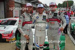Rene Rast (GER) (Audi Sport Team Rosberg - Audi RS5 DTM) , Marco Wittmann (GER) (BMW Team RMG - BMW M4 DTM)  und Nico Müller (SUI) (Audi Sport Team Abt Sportsline - Audi RS5 DTM)  10.08.2019, DTM Round 6, Brands Hatch, England, Saturday.