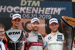 Nico Müller (SUI) (Audi Sport Team Abt Sportsline - Audi RS5 DTM) , Rene Rast (GER) (Audi Sport Team Rosberg - Audi RS5 DTM)  und Marco Wittmann (GER) (BMW Team RMG - BMW M4 DTM)  06.10.2019, DTM Round 9, Hockenheimring, Germany, Sunday.