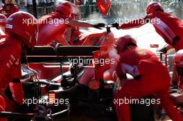Sebastian Vettel (GER) Ferrari SF90 practices a pit stop. 15.03.2019. Formula 1 World Championship, Rd 1, Australian Grand Prix, Albert Park, Melbourne, Australia, Practice Day.