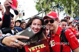 Sebastian Vettel (GER) Ferrari with fans. 15.03.2019. Formula 1 World Championship, Rd 1, Australian Grand Prix, Albert Park, Melbourne, Australia, Practice Day.