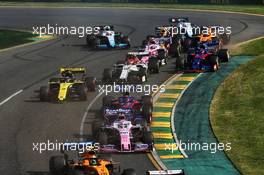 Sergio Perez (MEX) Racing Point F1 Team RP19 at the start of the race. 17.03.2019. Formula 1 World Championship, Rd 1, Australian Grand Prix, Albert Park, Melbourne, Australia, Race Day.