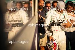 Lewis Hamilton (GBR) Mercedes AMG F1 celebrates his pole position in qualifying parc ferme. 16.03.2019. Formula 1 World Championship, Rd 1, Australian Grand Prix, Albert Park, Melbourne, Australia, Qualifying Day.