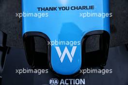 Williams Racing FW42 nosecone pays tribute to Charlie Whiting. 16.03.2019. Formula 1 World Championship, Rd 1, Australian Grand Prix, Albert Park, Melbourne, Australia, Qualifying Day.