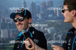 (L to R): Robert Kubica (POL) Williams Racing and George Russell (GBR) Williams Racing on the Fan Zone Stage. 16.03.2019. Formula 1 World Championship, Rd 1, Australian Grand Prix, Albert Park, Melbourne, Australia, Qualifying Day.