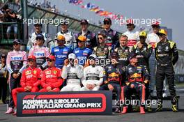 Drivers' beginning of season group photograph. 17.03.2019. Formula 1 World Championship, Rd 1, Australian Grand Prix, Albert Park, Melbourne, Australia, Race Day.