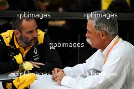 (L to R): Cyril Abiteboul (FRA) Renault Sport F1 Managing Director with Chase Carey (USA) Formula One Group Chairman. 17.03.2019. Formula 1 World Championship, Rd 1, Australian Grand Prix, Albert Park, Melbourne, Australia, Race Day.