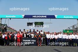 The teams and FIA pay respects to Charlie Whiting. 17.03.2019. Formula 1 World Championship, Rd 1, Australian Grand Prix, Albert Park, Melbourne, Australia, Race Day.