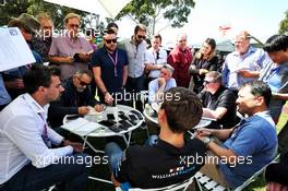 George Russell (GBR) Williams Racing with the media. 14.03.2019. Formula 1 World Championship, Rd 1, Australian Grand Prix, Albert Park, Melbourne, Australia, Preparation Day.