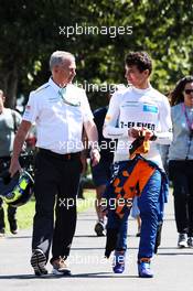 (L to R): Martyn Pass (GBR) McLaren Press Officer with Lando Norris (GBR) McLaren. 14.03.2019. Formula 1 World Championship, Rd 1, Australian Grand Prix, Albert Park, Melbourne, Australia, Preparation Day.