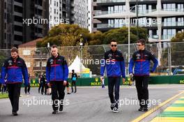 Alexander Albon (THA) Scuderia Toro Rosso walks the circuit with the team. 13.03.2019. Formula 1 World Championship, Rd 1, Australian Grand Prix, Albert Park, Melbourne, Australia, Preparation Day.