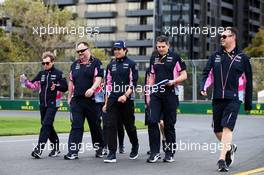 Lance Stroll (CDN) Racing Point F1 Team walks the circuit with the team. 13.03.2019. Formula 1 World Championship, Rd 1, Australian Grand Prix, Albert Park, Melbourne, Australia, Preparation Day.