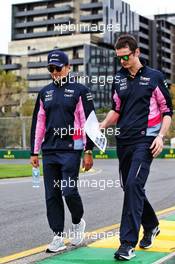 Sergio Perez (MEX) Racing Point F1 Team walks the circuit with the team. 13.03.2019. Formula 1 World Championship, Rd 1, Australian Grand Prix, Albert Park, Melbourne, Australia, Preparation Day.