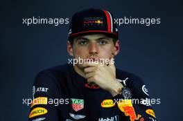 Max Verstappen (NLD) Red Bull Racing in the post race FIA Press Conference. 30.06.2019 Formula 1 World Championship, Rd 9, Austrian Grand Prix, Spielberg, Austria, Race Day.