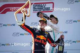 Race winner Max Verstappen (NLD) Red Bull Racing celebrates on the podium. 30.06.2019 Formula 1 World Championship, Rd 9, Austrian Grand Prix, Spielberg, Austria, Race Day.