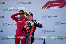 Race winner Max Verstappen (NLD) Red Bull Racing celebrates on the podium. 30.06.2019 Formula 1 World Championship, Rd 9, Austrian Grand Prix, Spielberg, Austria, Race Day.