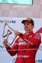 Charles Leclerc (MON) Ferrari celebrates his second position on the podium. 30.06.2019 Formula 1 World Championship, Rd 9, Austrian Grand Prix, Spielberg, Austria, Race Day.