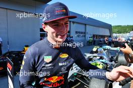 Race winner Max Verstappen (NLD) Red Bull Racing celebrates in parc ferme. 30.06.2019 Formula 1 World Championship, Rd 9, Austrian Grand Prix, Spielberg, Austria, Race Day.