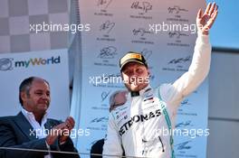 Valtteri Bottas (FIN) Mercedes AMG F1 celebrates his third position on the podium. 30.06.2019 Formula 1 World Championship, Rd 9, Austrian Grand Prix, Spielberg, Austria, Race Day.