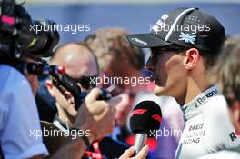 George Russell (GBR) Williams Racing with the media. 29.06.2019. Formula 1 World Championship, Rd 9, Austrian Grand Prix, Spielberg, Austria, Qualifying Day.