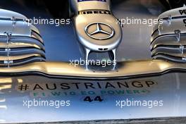 Mercedes AMG F1 W10 nosecone of Lewis Hamilton (GBR).