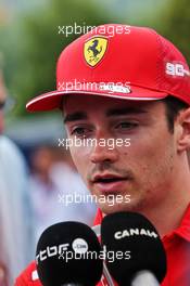 Charles Leclerc (MON) Ferrari with the media. 27.06.2019. Formula 1 World Championship, Rd 9, Austrian Grand Prix, Spielberg, Austria, Preparation Day.