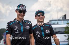 (L to R): George Russell (GBR) Williams Racing with Robert Kubica (POL) Williams Racing. 27.06.2019. Formula 1 World Championship, Rd 9, Austrian Grand Prix, Spielberg, Austria, Preparation Day.