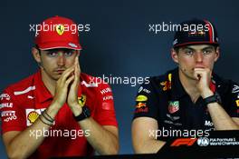 (L to R): Charles Leclerc (MON) Ferrari and Max Verstappen (NLD) Red Bull Racing in the FIA Press Conference. 27.06.2019. Formula 1 World Championship, Rd 9, Austrian Grand Prix, Spielberg, Austria, Preparation Day.