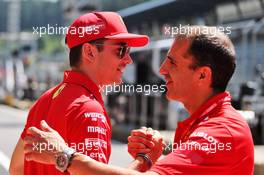 (L to R): Charles Leclerc (MON) Ferrari with Marc Gene (ESP) Ferrari Test Driver. 27.06.2019. Formula 1 World Championship, Rd 9, Austrian Grand Prix, Spielberg, Austria, Preparation Day.