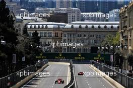 Charles Leclerc (MON) Ferrari SF90 and Sebastian Vettel (GER) Ferrari SF90. 26.04.2019. Formula 1 World Championship, Rd 4, Azerbaijan Grand Prix, Baku Street Circuit, Azerbaijan, Practice Day.
