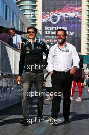 (L to R): George Russell (GBR) Williams Racing with Gwen Lagrue, Head of Mercedes AMG Driver Development. 26.04.2019. Formula 1 World Championship, Rd 4, Azerbaijan Grand Prix, Baku Street Circuit, Azerbaijan, Practice Day.
