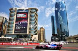 Sergio Perez (MEX) Racing Point F1 Team RP19. 26.04.2019. Formula 1 World Championship, Rd 4, Azerbaijan Grand Prix, Baku Street Circuit, Azerbaijan, Practice Day.