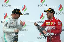 Valtteri Bottas (FIN) Mercedes AMG F1 and Sebastian Vettel (GER) Ferrari. 28.04.2019. Formula 1 World Championship, Rd 4, Azerbaijan Grand Prix, Baku Street Circuit, Azerbaijan, Race Day.