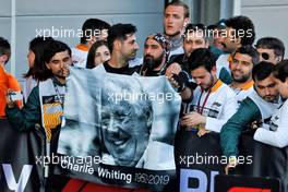 Tribute to Charlie Whiting at the podium. 28.04.2019. Formula 1 World Championship, Rd 4, Azerbaijan Grand Prix, Baku Street Circuit, Azerbaijan, Race Day.